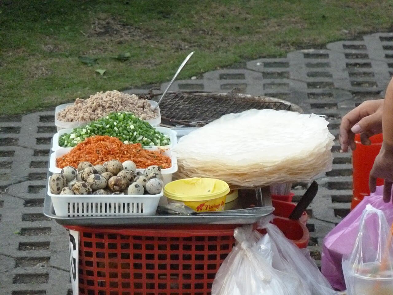 Grilled rice paper — Bánh tráng nướng